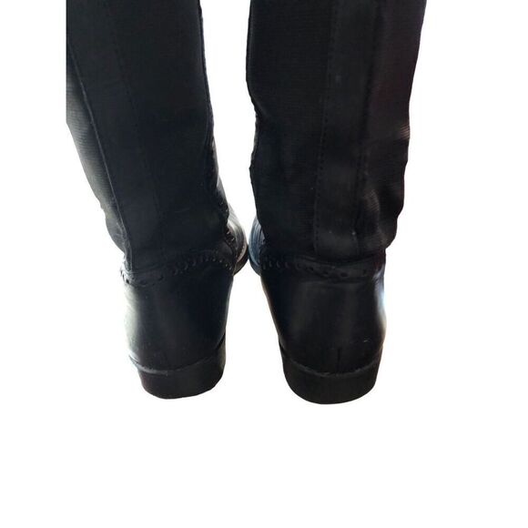 Loft Ann Taylor black leather riding boot with stretch band in back. size 7.5 - Picture 4 of 14